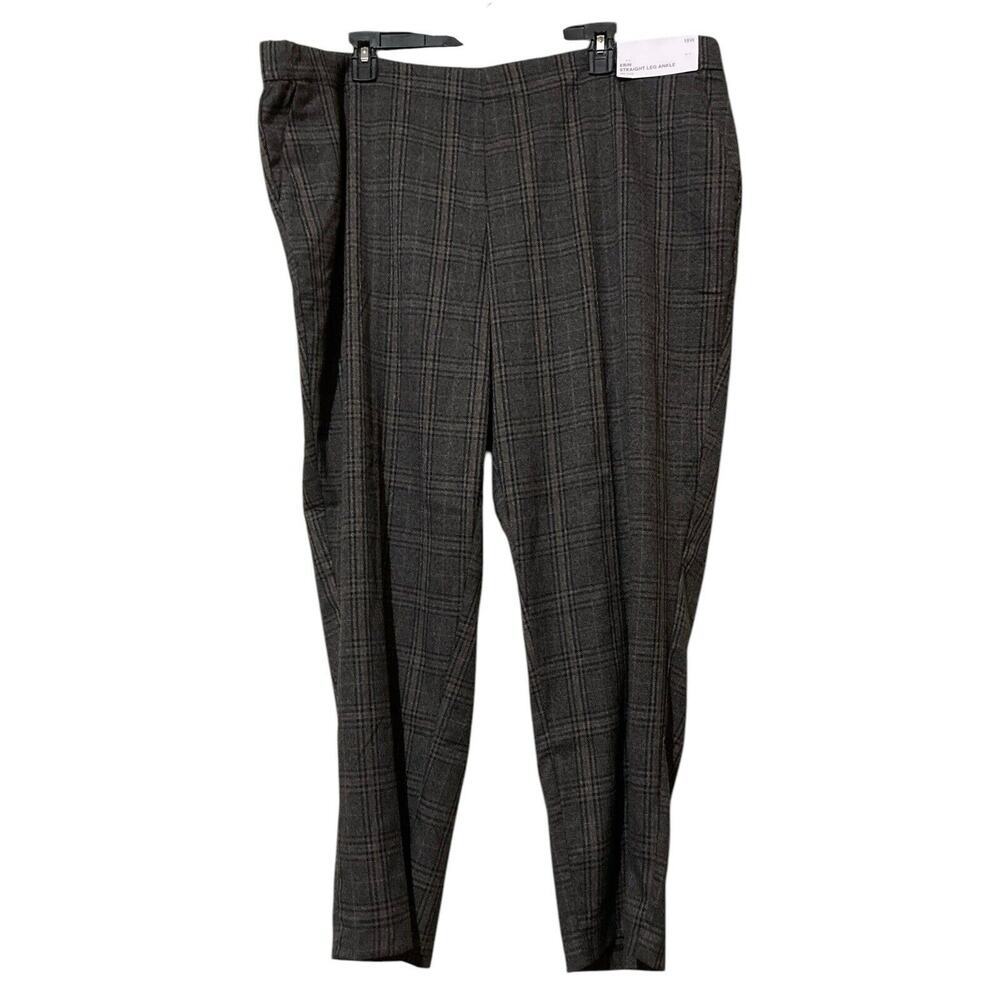 Liz Claiborne 18W Pants‎ Straight Leg Mid Rise Straight Pull-On Plus Gray